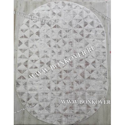 Ковер в гостиную дизайн 20 Бежево-коричневый Овал