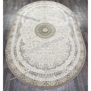 Турецкий Овальный Ковер Для Гостиной Арт 129 Бежево-Коричневый