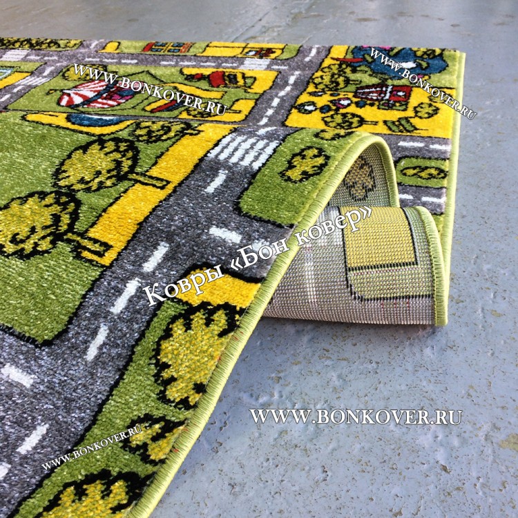 Детский Ковер Город Зеленый Дизайн 30845